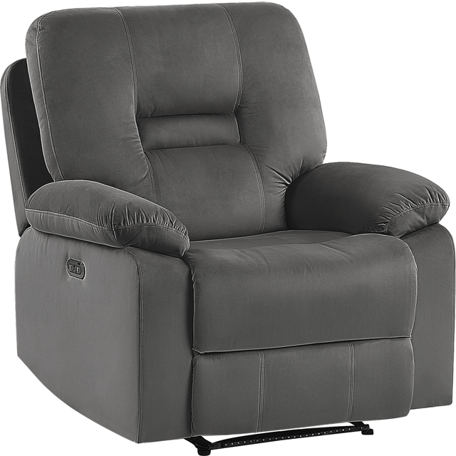 Electric Recliner Chair BERGEN LED Velvet Dark Grey