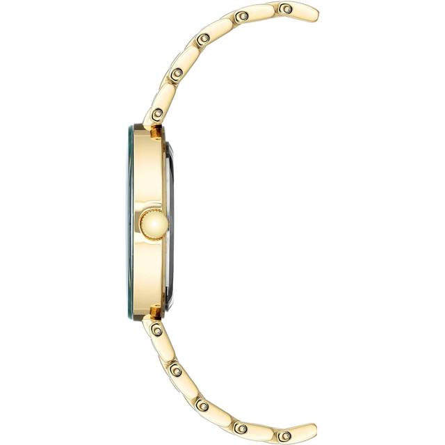 ANNE KLEIN armbandsur för kvinnor med äkta diamanturtavla, Guld/grön