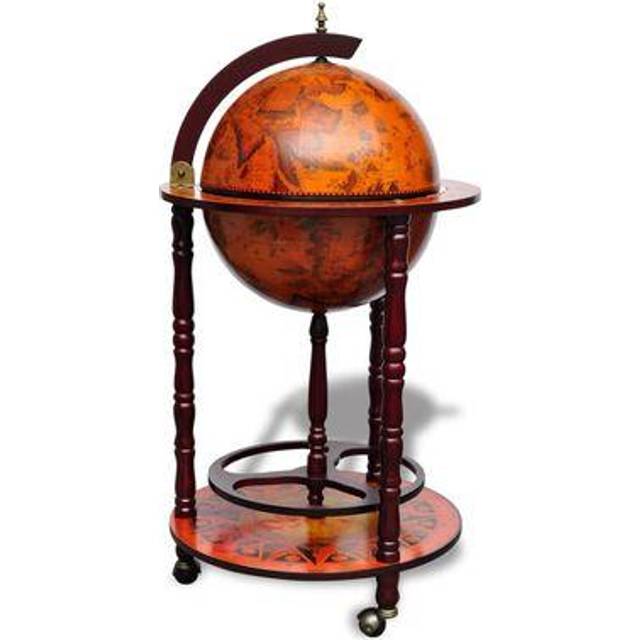 Vidaxl Globe Bar Wine Stand Eucalyptus Wood, Brown