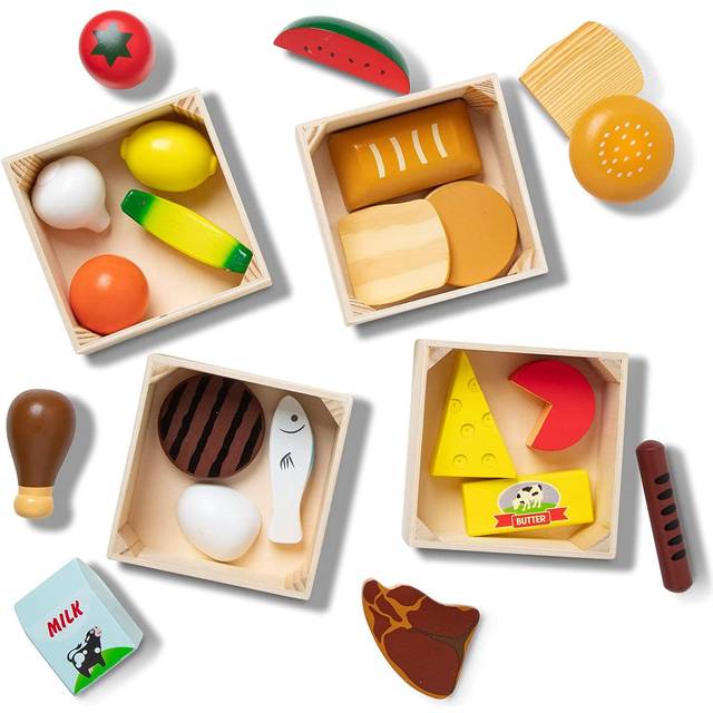 Melissa & Doug Livsmedelsgrupper | Leksak för flickor och pojkar Ålder 3+ | Låtsas spela mat småbarn leksaker | Trä mat för rollspel | Låtsas spela | Montessori leksak | Present till pojke och flicka