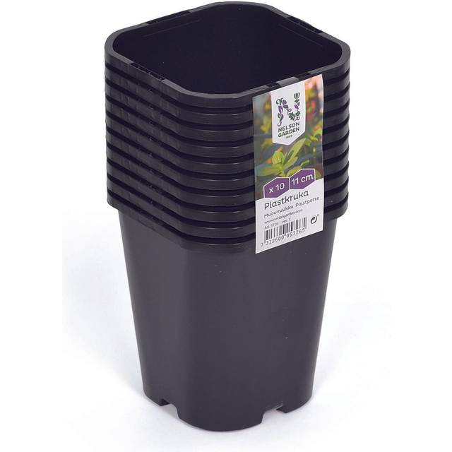 Nelson Garden Plastkruka svart, 11 cm, 10-pack