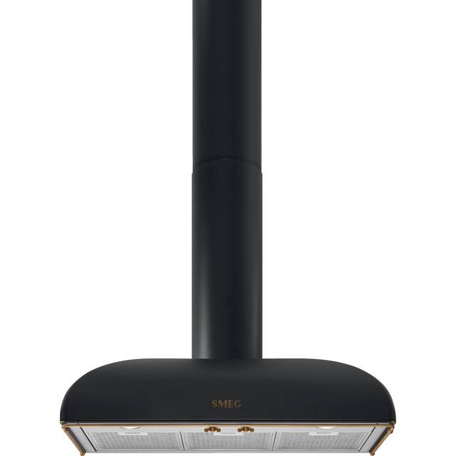 KS89AOE Vägghängd köksfläkt, 90 cm, antracit & mässing - Antracit