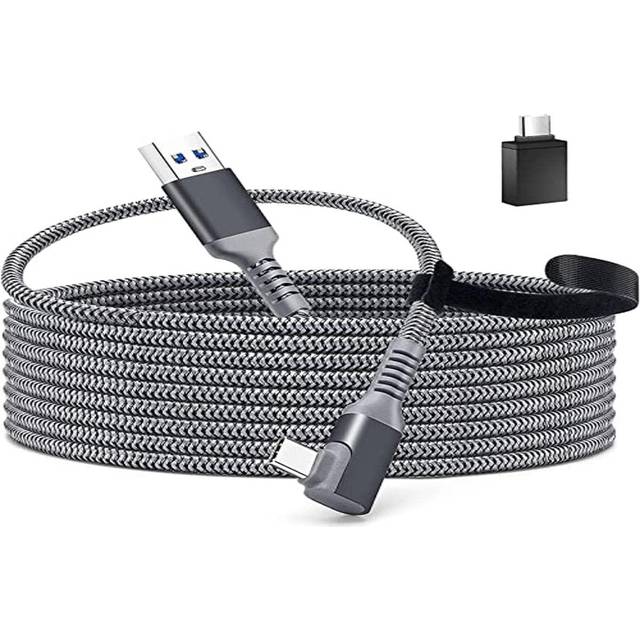 Djurkvalitetskabel för Meta Quest 3, 5 m USB3.2 Gen1 typ C-kabel för Quest Link, kompatibel med Quest 2/Pro, PICO4/Pro, snabb dataöverföring och snabbladdning för VR Quest headset och spelPC