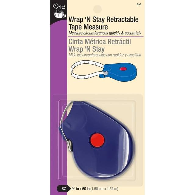 Dritz 60' Wrap N Stay Retractable Tape Measure  5/8' Wide