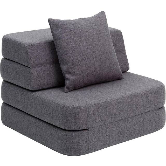 By KlipKlap - Klip Klap KK 3 Fold Sofa Single - Barnsoffa - Blue Grey W. Grey - H36 x B70 x L70 cm