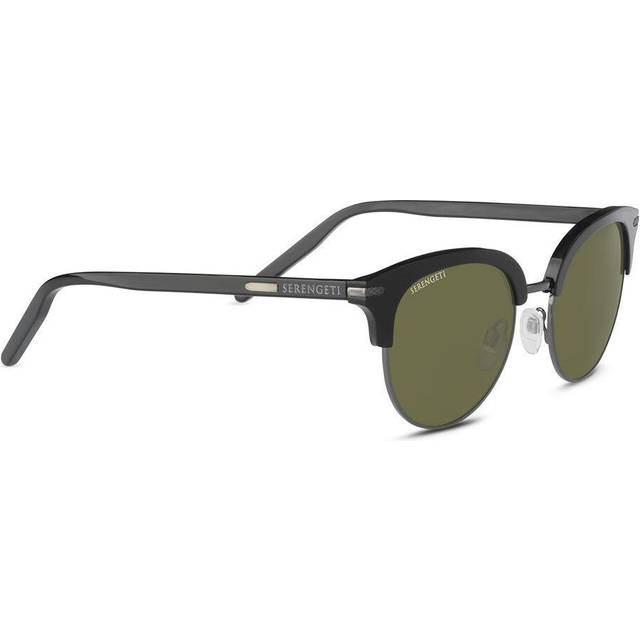 Womens Round Shiny Dark Gunmetal Black Mineral Polarized 555nm Green Lela - Grey - One Size