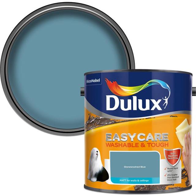 Dulux Easycare Washable & Tough Matt Emulsion Paint - Stonewashed Blue - 2.5L