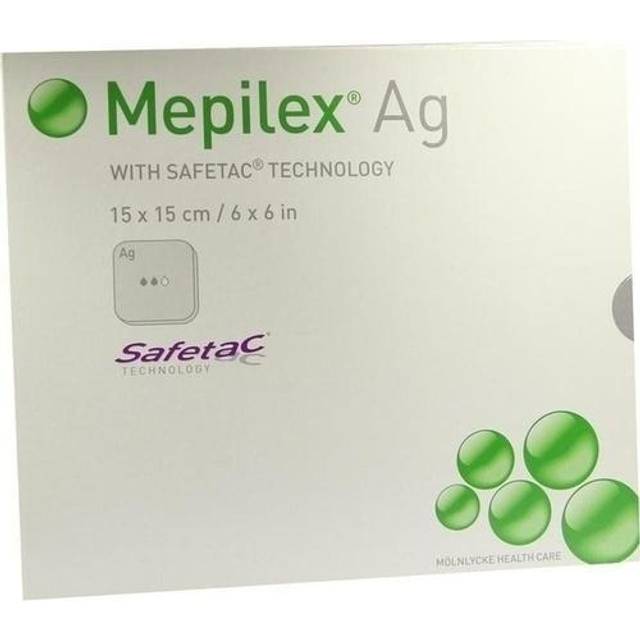 Skumförband silver silikon Mepilex Ag - 15x15cm - 5 st