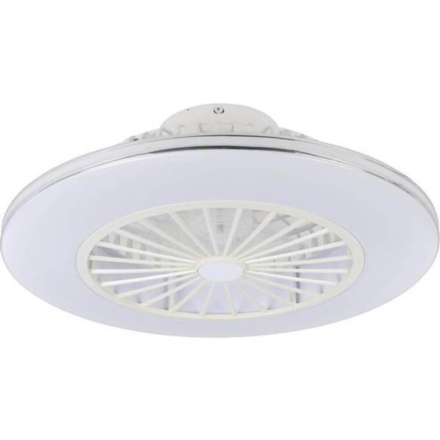 Eglo Lovisca White & Silver Ceiling Fan with Light