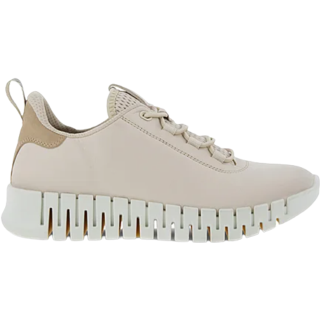 Ecco Gruuv Trainers Women's Beige Leather Sneakers Shoes - UK 6 / EU 39