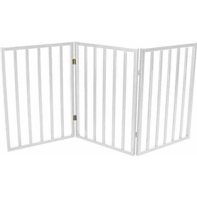 Oypla White Dog Safety Folding Wooden Pet Gate Portable Indoor Barrier