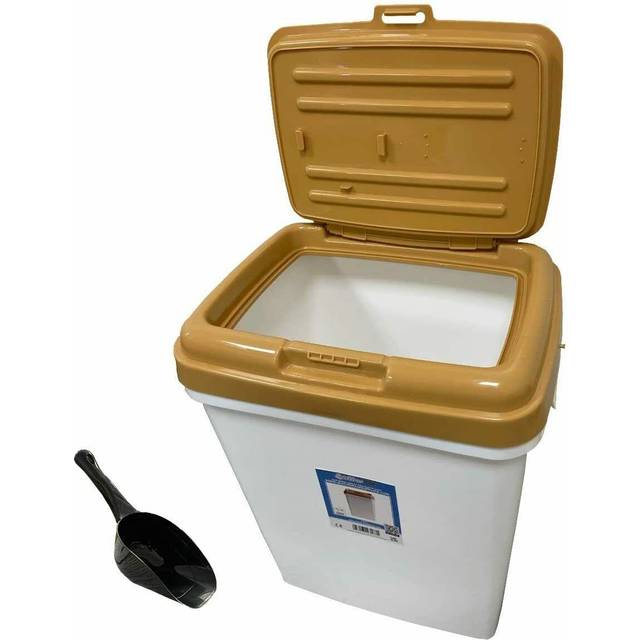 30l large pet food container dog cat animal dry feed storage box & scoop