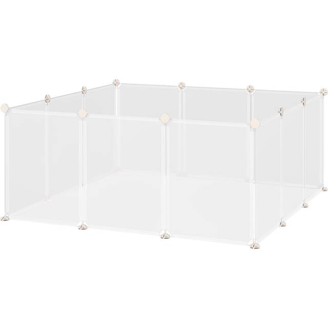 PawHut Pet Playpen DIY Small Animal Cage with 12 Panels White