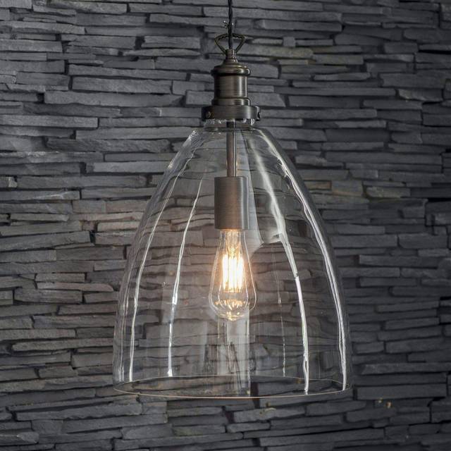 Garden Trading Lighting Hoxton Large Bullet Glass &amp; Antique Bronze