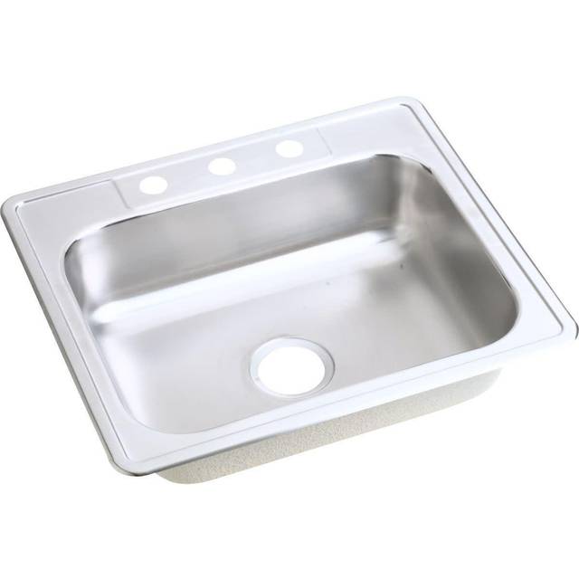 "Elkay D125225 22 Gauge Stainless Steel Single Bowl Top Mount Kitchen Sink  25 x 22 x 6.5625"""""""""