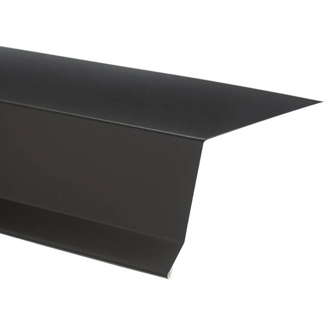 Tagfod sort aluminium 55 x 80 x 1000 mm