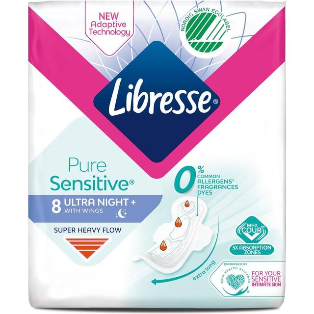Libresse Pure Sensitive Ultra Night Wing 8-pack