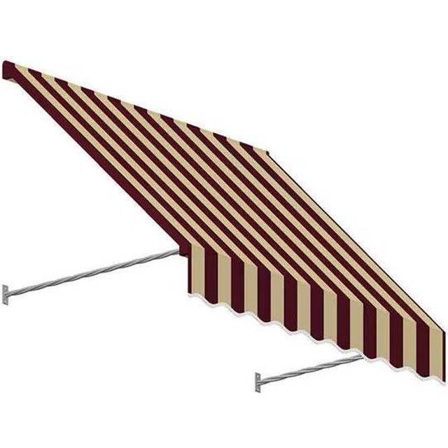 Awntech SANT32-US-6BT 6.38 ft. Santa Fe Twisted Rope Arm Window & Entry Awning, Burgundy & Tan - 44 x 24 in.