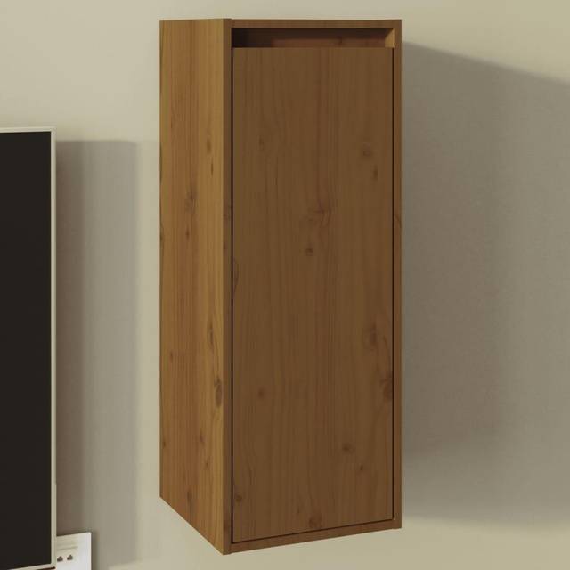 vidaXL Wall Cabinet Honey Brown 30x30x80 cm Solid Wood Pine