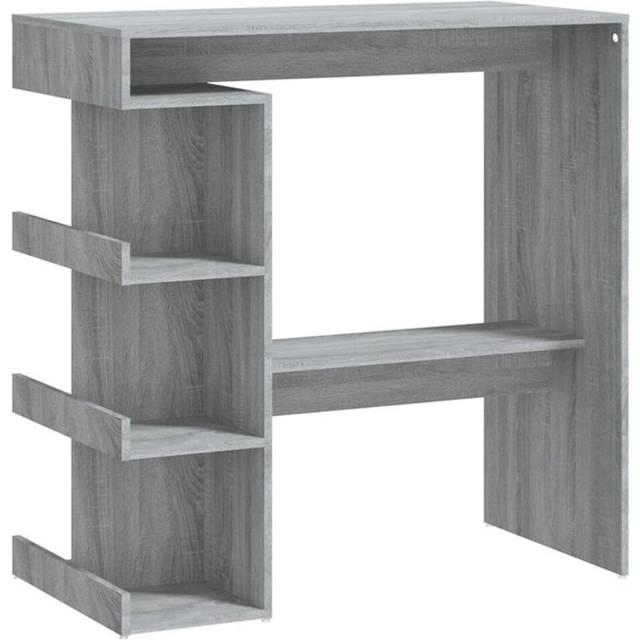vidaXL Bar Table with Storage Rack Grey Sonoma 100x50x101.5 cm