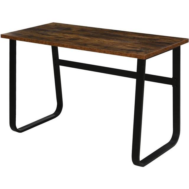 Homcom Industrial-Style Writing Desk With Top Shelf - Brown