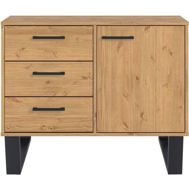 Core Products Texas Small Sideboard With 1 Door 3 Drawers Antique Waxed Pine, Brown