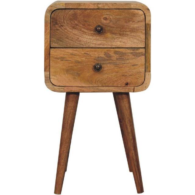 Artisan Mini Oak-ish Curved Bedside Table