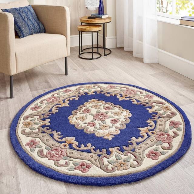 Origins Shensi Navy Traditional Circle Rug