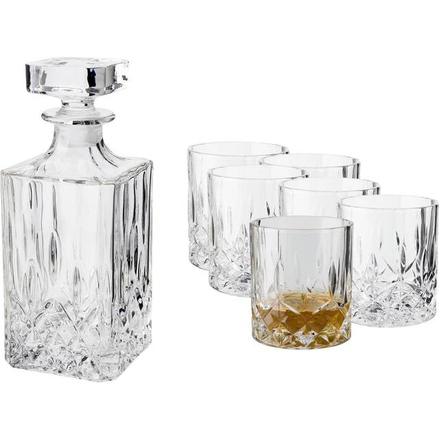 Dorre Vide whiskeyset karaff och 6 st whiskeyglas Kristallglas - Transparent