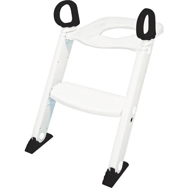 BabyDan Pottträning toalettstol halkskydd, robust (upp till 75 kg), inkluderar hopfällbar stegpall för toaletthöjd 36–43 cm, PVC-fri. Vit