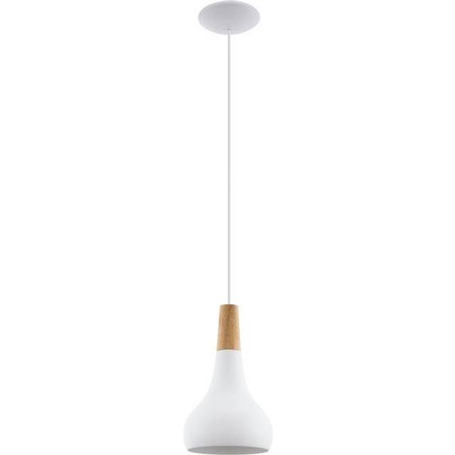 EGLO Sabinar Black Metal and Wood Pendant Light 18cm - 18.0 x 18.0 x 110.0cm