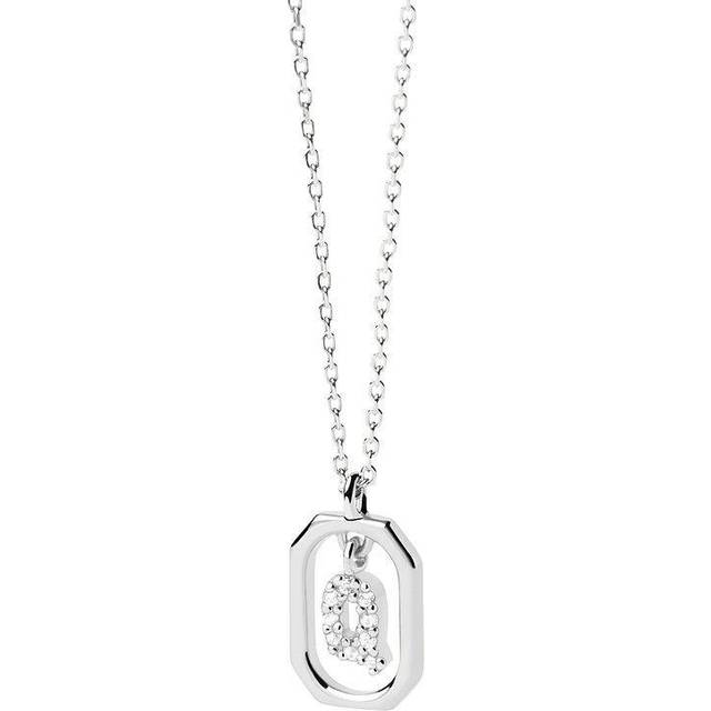 PDPAOLA Silver Mini Letter Necklace - Letter D - 50cm