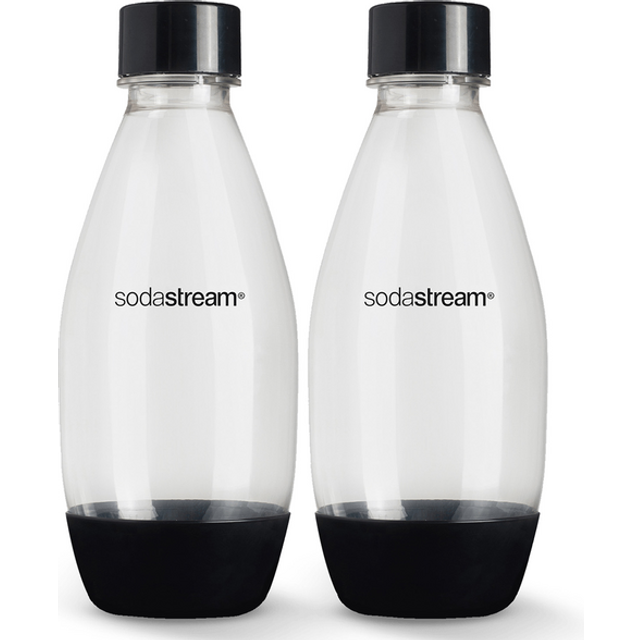 sodastream Twin Pack Dishwasher Safe Slim Bottle 0.5L (Black)