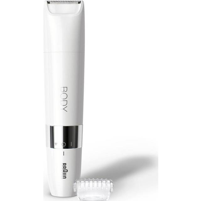 Braun Body Mini Trimmer BS1000, Elektrisk Hårborttagning För Kvinnor och Män, Hårborttagning med Precision för Bikini, Armhålor, Snabb & Enkel, Wet & Dry, med Trimmerkam, Vit