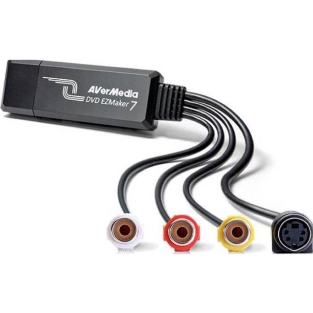 AverMedia [C039] DVD EZMaker 7 – VHS/8 mm/Hi8-videoomvandlare för redigering [video från VHS till PC/DVD], svart