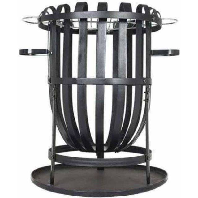 La Hacienda Vancouver Fire Pit Basket Bowl BBQ Grill Black Steel (56cm H X 50cm W X 50cm D)