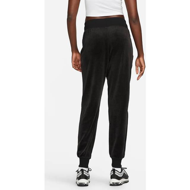 Nike, Byxor, Dam, L, Polyester, Velourjoggers Svart Elegant Modern Stil - black (L)