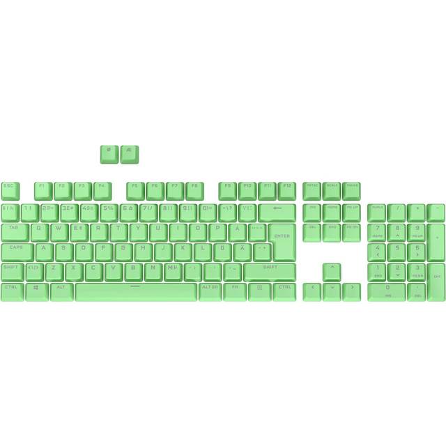 Corsair PBT DOUBLE-SHOT PRO Keycap Mod Kit (Standardbottenrad, Texturerad Yta, 1,5 mm tjocka double-shot-lager, Dämpande O-ringar) Mynta