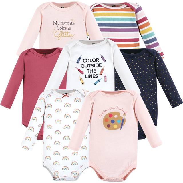 Hudson Baby Unisex Baby Cotton Long-Sleeve Bodysuits  Creativity  0-3 Months