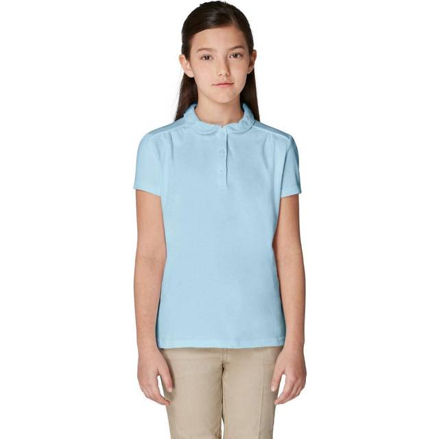 French Toast girls Short Sleeve Peter Pan Collar School Uniform Polo Shirt  Light Blue  6 Years US