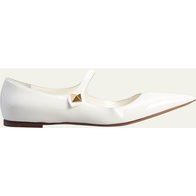 Valentino Garavani Off-White Tiptoe Ballerina Flats - 098 Ivory - IT 42