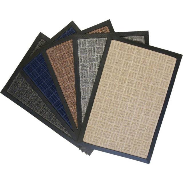 "Rubber-Cal 03-195-ZWBL""""""""Wellington"""""""" Rubber Backed Entrance Carpet Door Mat  2' x 3'  Blue"