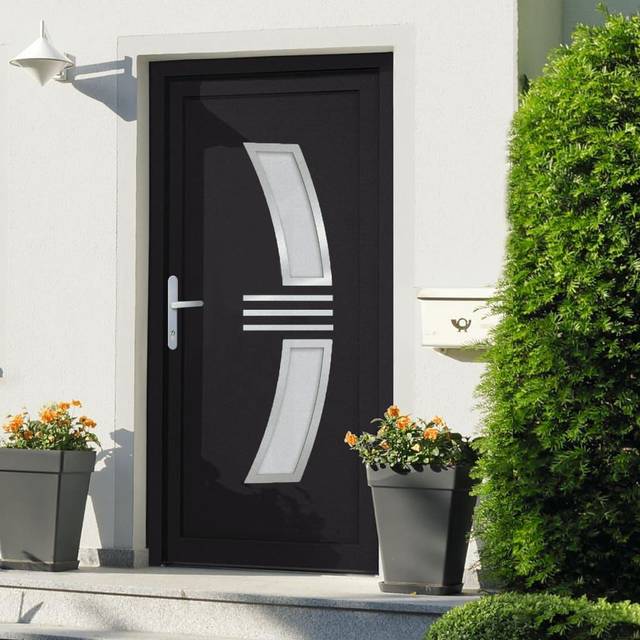 vidaXL Ytterdörr antracit 98x208 cm PVC