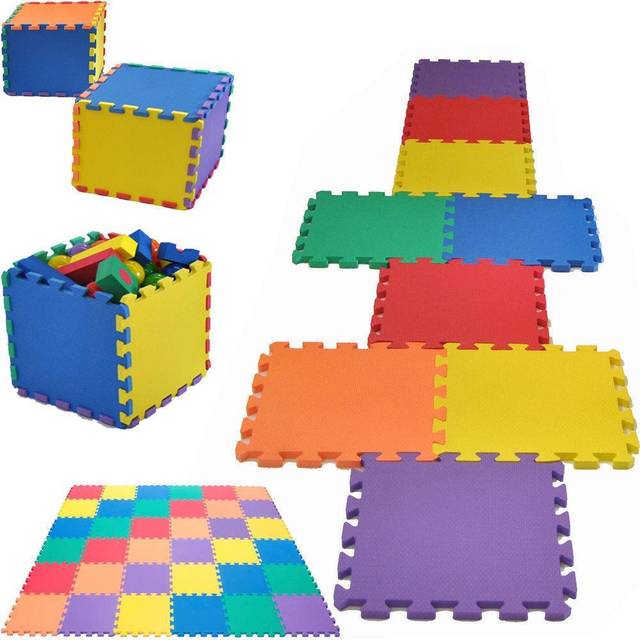 Pack 9 Eva Foam Play Mats Kids Interlocking Soft Foam 29cm Floor Exercise Tiles