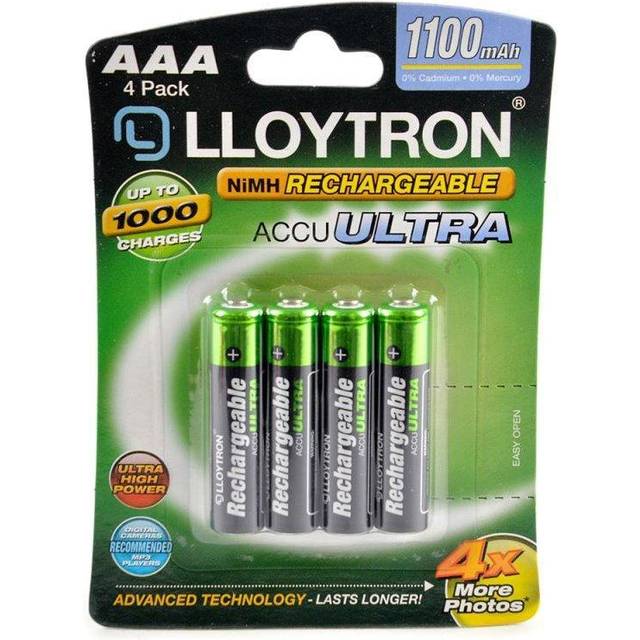 Lloytron B1004 Rechargeable Accuultra AAA Ni-MH Batteries 1100mAh - 4 in a Pack