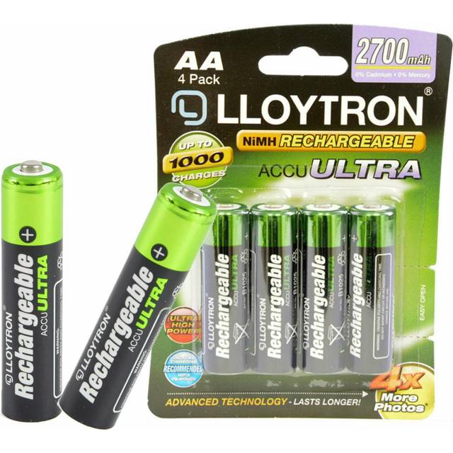 Lloytron AA 2700 mAh NIMH AccuUltra Battery Pack of 4 (Model No. B1025)
