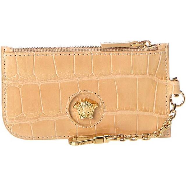 Versace La Medusa Croc-Embossed Leather Card Holder