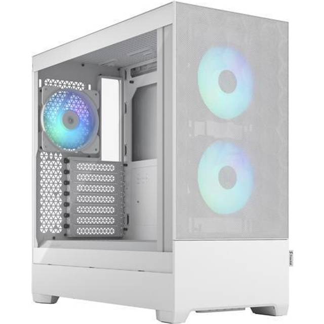 Fractal Design Pop Air RGB vit – härdat glas klar nyans – bikakestruktur nät framsida – TG sidopanel – tre 120 mm Aspect 12 RGB-fläktar ingår – ATX High Airflow Mid Tower PC spelfodral