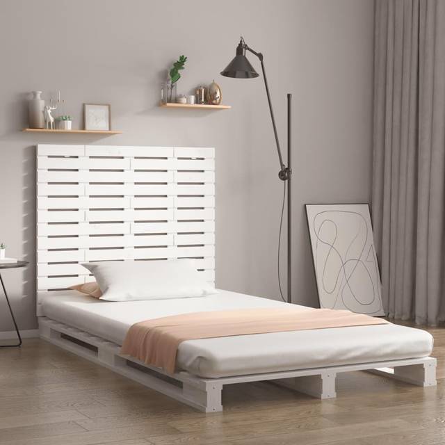 vidaXL Wall Headboard White 96x3x91.5 cm Solid Wood Pine