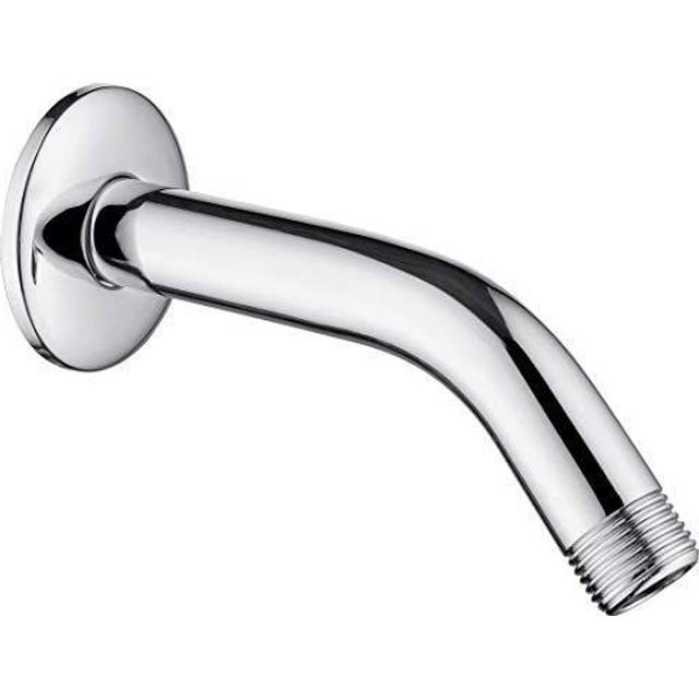 BRIGHT SHOWERS Brass Shower Arm with Flange 6 Inch Wall Mounted Shower Pipe Arm Extension for Fixed Shower Head and Handheld showerhead  Chrome
